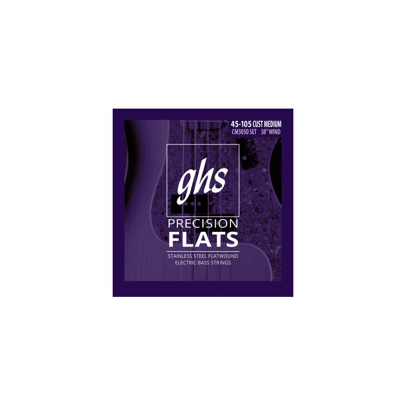 Image de Cordes Filet Basse Électrique Precision Flats Custom Medium 45-105 , de la marque GHS