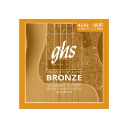 Image de Cordes Basse Acoustique Pressurewound Bronze Light 42-92, de la marque GHS