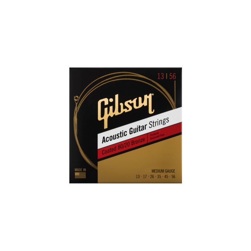 Image de Cordes Guitare Acoustique Coated 80/20 Bronze Medium 13-56 , de la marque Gibson