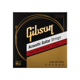 Image de Cordes Guitare Acoustique Coated 80/20 Bronze Ultra-Light 11-52 , de la marque Gibson