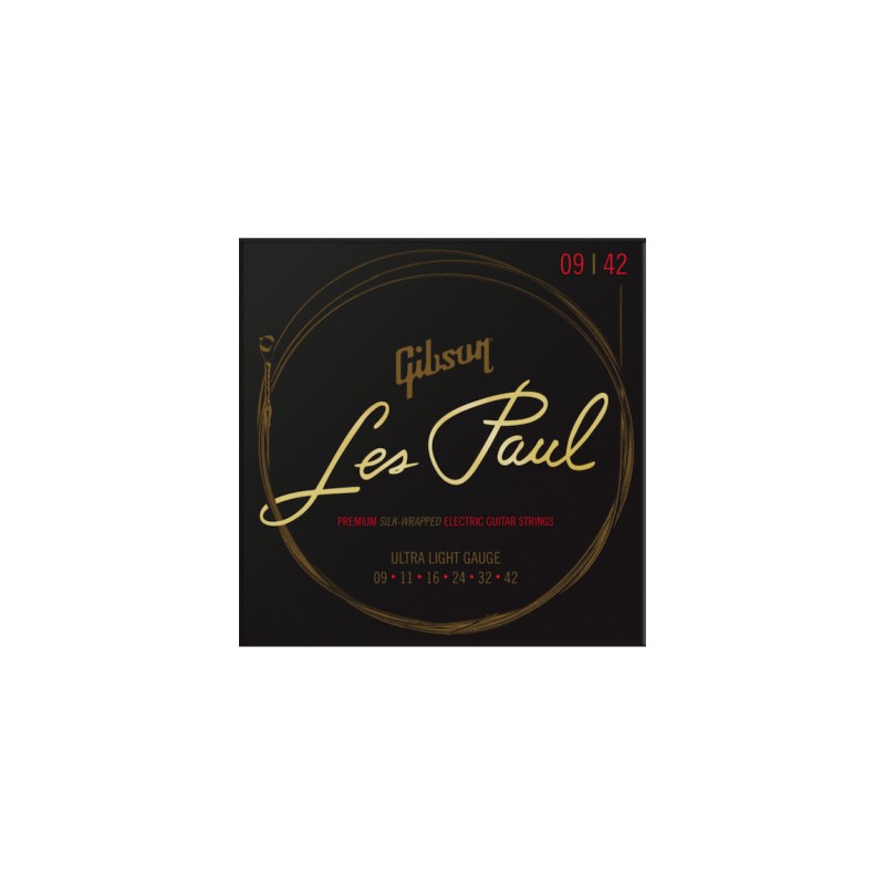 Image de Cordes Guitare Électrique Les Paul Premium Ultra Light 9-42, de la marque Gibson