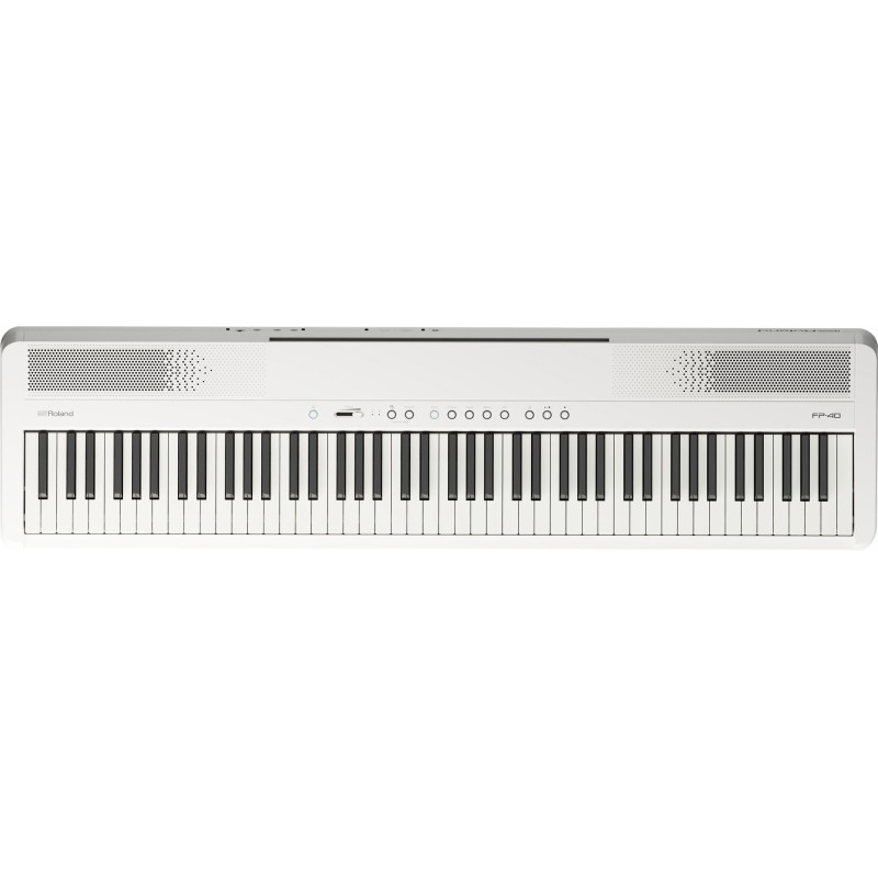 Image d'un Piano Numérique Portable FP-40, de couleur blanc, de la marque Roland
