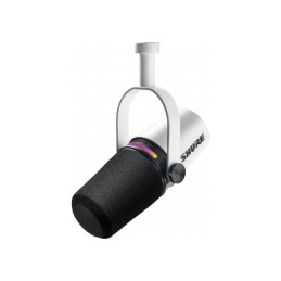 Image d'un Microphone de Podcast USB-C et SLR MV7+, de couleur blanc, de la marque Shure