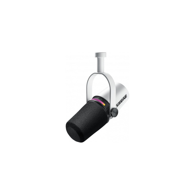 Image d'un Microphone de Podcast USB-C et SLR MV7+, de couleur blanc, de la marque Shure