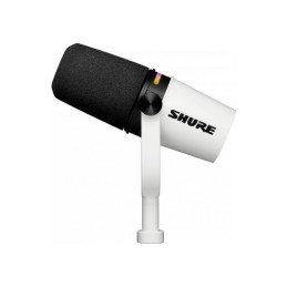 Image d'un Microphone de Podcast USB-C et SLR MV7+, de couleur blanc, de la marque Shure