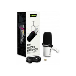 Image d'un Microphone de Podcast USB-C et SLR MV7+, de couleur blanc, de la marque Shure