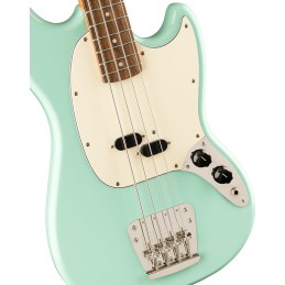 Image d'une Basse Électrique Classic Vibe '60s Mustang Bass, de couleur Surf Green, de la marque Squier