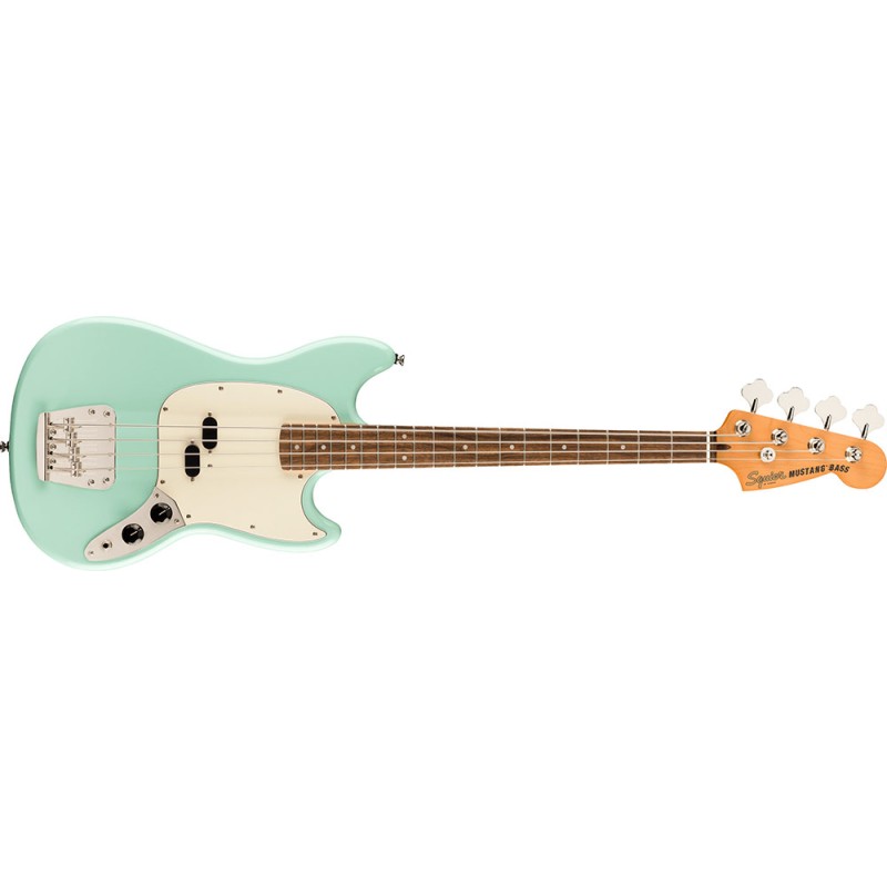 Image d'une Basse Électrique Classic Vibe '60s Mustang Bass, de couleur Olympic White, de la marque Squier