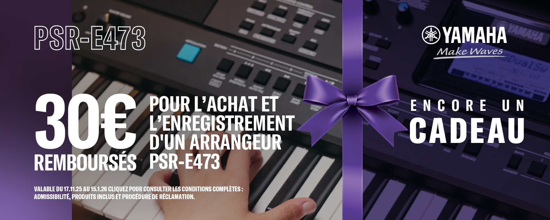 Offre cashback pour les pianos CLP-800