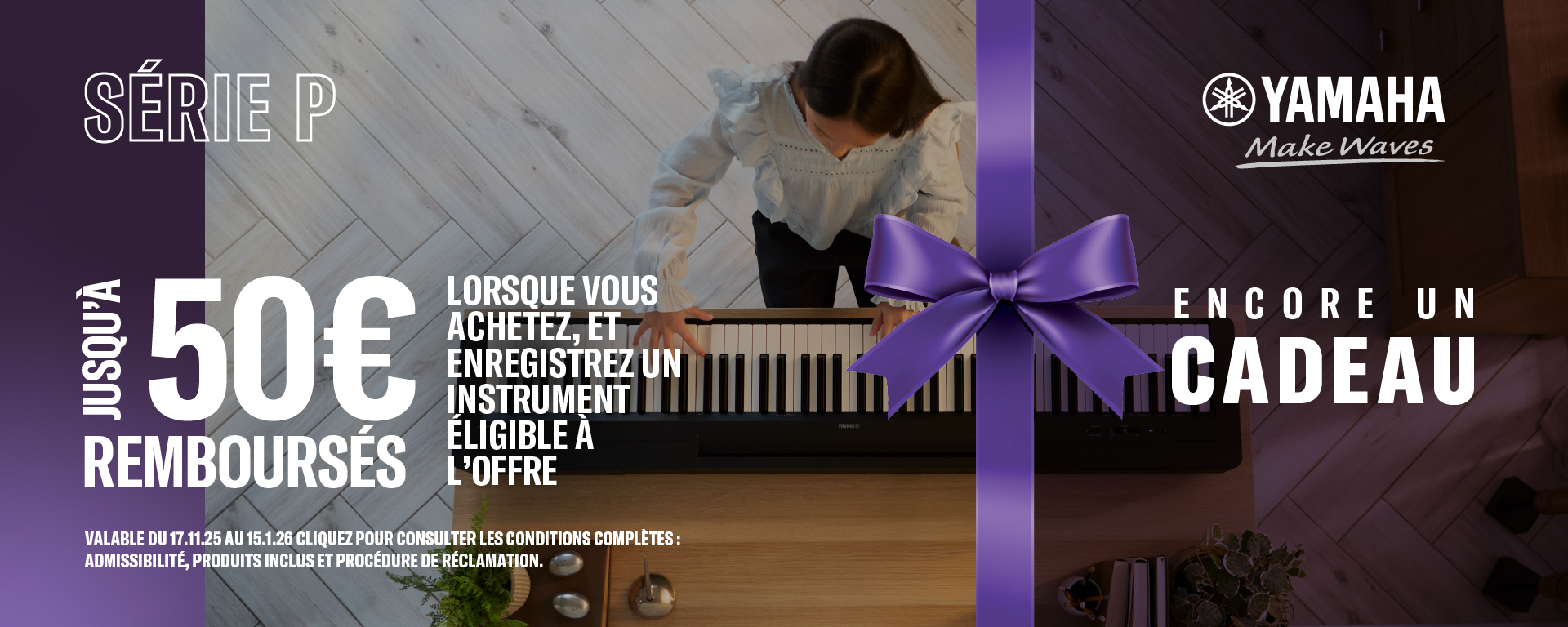 Offre cashback pour les pianos P série