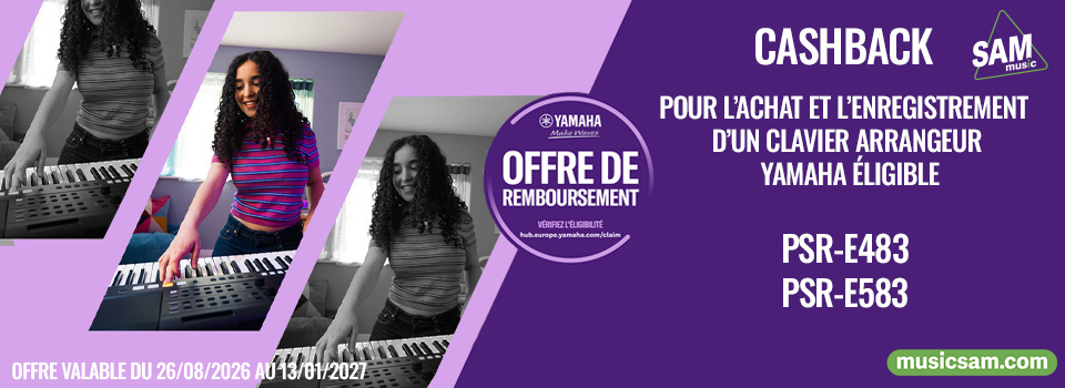 Bannière de l'offre Cashback Yamaha