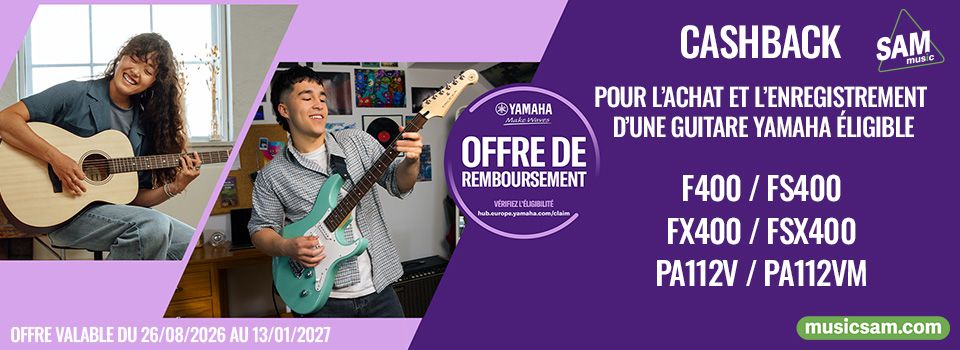 Bannière de l'offre Cashback Yamaha