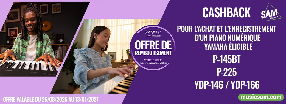 Bannière de l'offre Cashback Yamaha